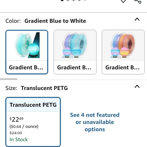 3D Printer Filament Blue White Translucent - Picture 2 of 3